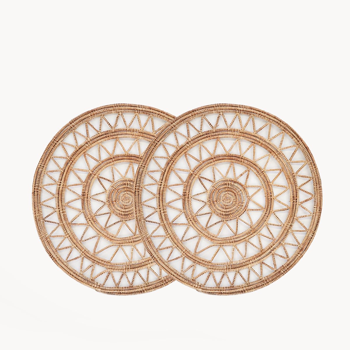 KORISSA Roda Woven Palm Fiber Placemat, Natural - Set of 2