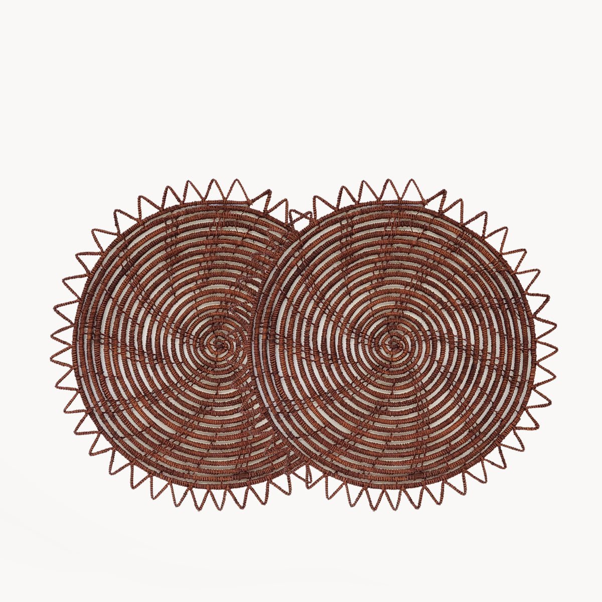 KORISSA Surya Woven Palm Fiber Placemat, Brown - Set of 2