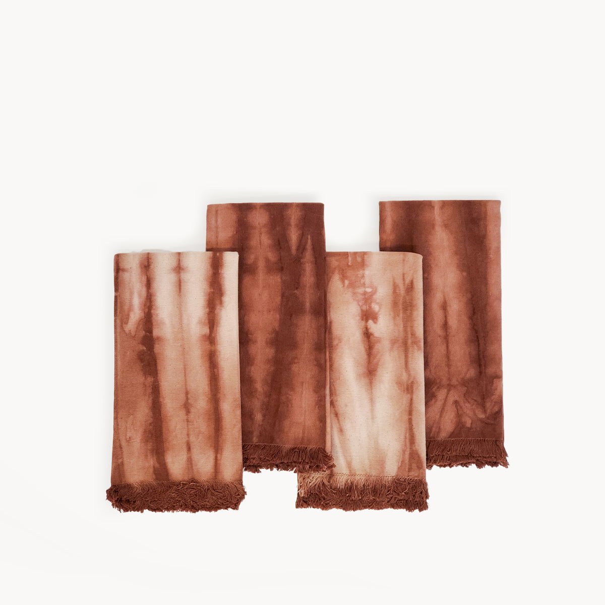 KORISSA Tie Dye Cotton Napkin, Brown - Set of 4