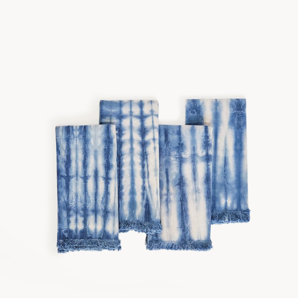 KORISSA Tie Dye Cotton Napkin, Indigo Blue - Set of 4