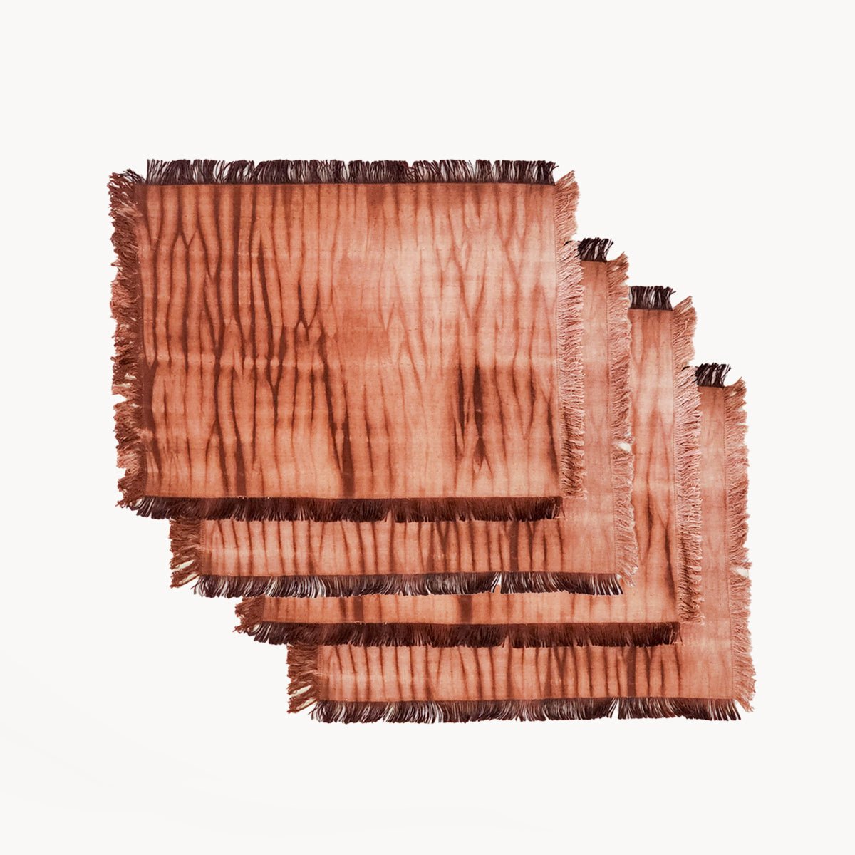 KORISSA Tie Dye Cotton Placemat, Brown - Set of 4
