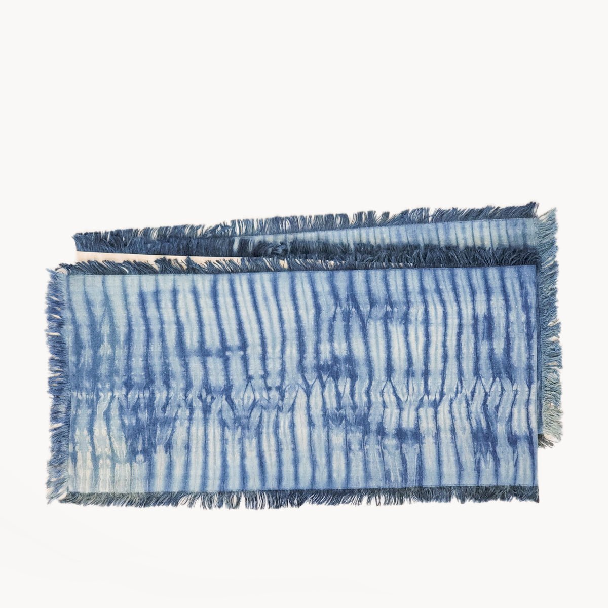 KORISSA Tie Dye Cotton Table Runner, Indigo Blue