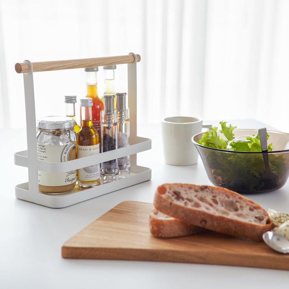 
                      
                        Tabletop Storage Caddy with Wood Handle
                      
                    