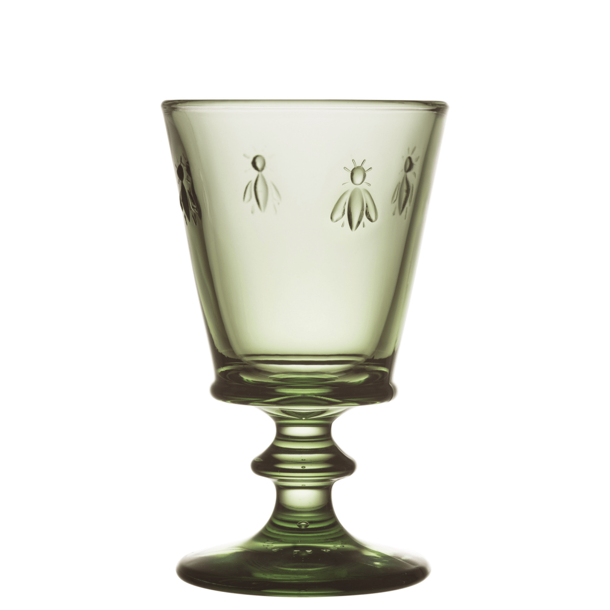 La Rochere NA Bee Wine Glass in Olive - Set of 6 | Embossed French Glassware