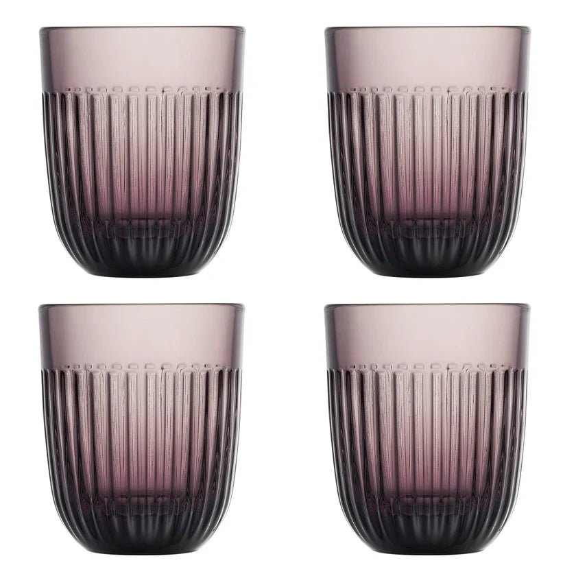La Rochere NA Ouessant Colored Glass Tumblers, Set of 4 | Ribbed Drinkware