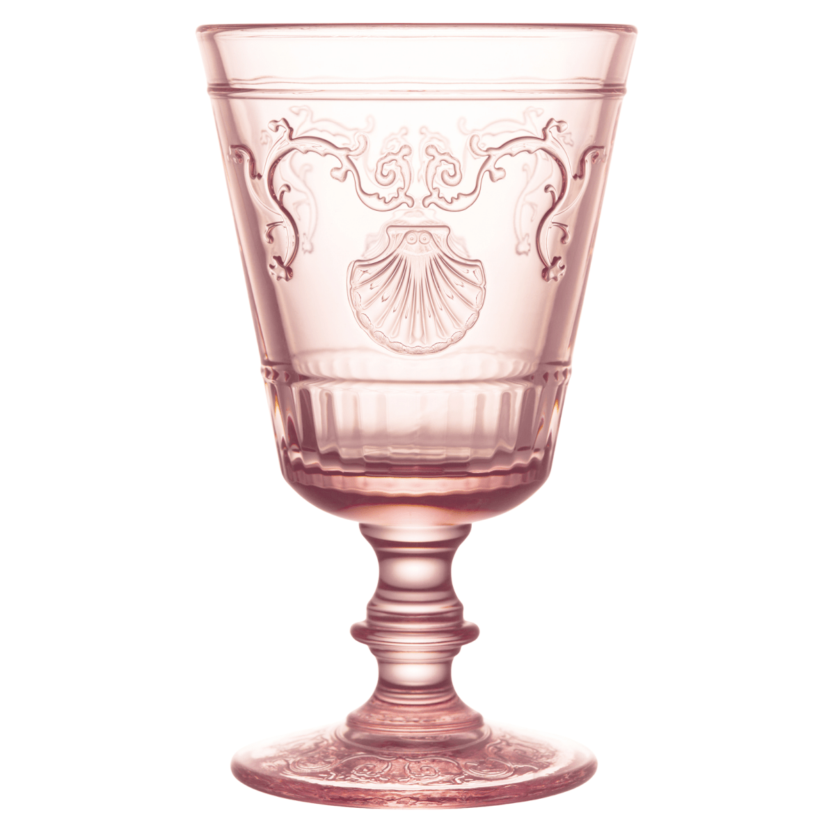 La Rochere NA Versailles Rose Pink Stemmed Wine Glasses, Set of 6 | French Crystal Glassware
