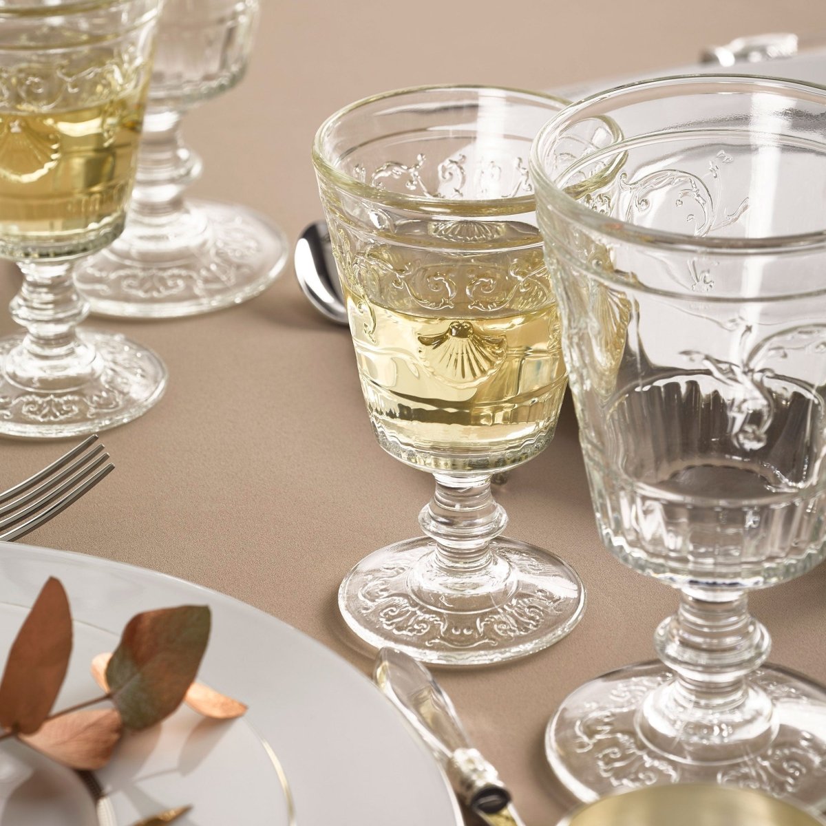 La Rochere NA Versailles Wine Glasses, Set of 6 | French Embossed Glassware