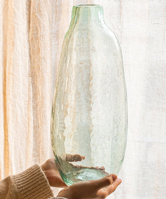 RusticReach Large Artisan Glass Irregular Shape Vase - lily & onyx