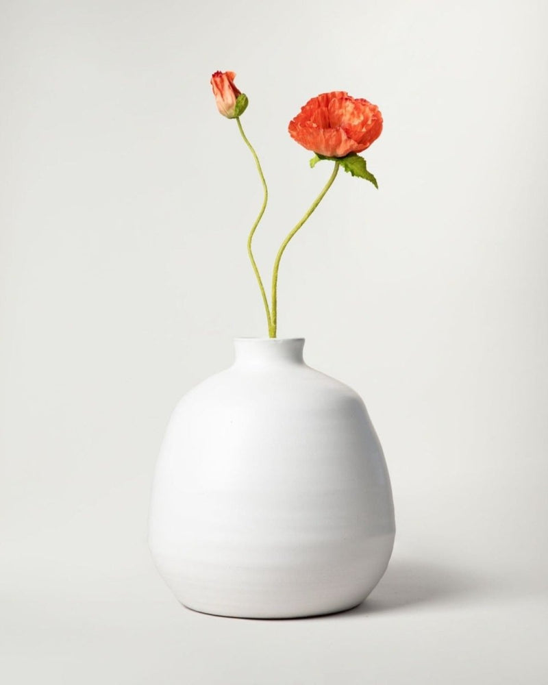 
                      
                        Afloral Large Handmade Ceramic Ronda Vase in Matte White Glaze - 10.5" - lily & onyx
                      
                    