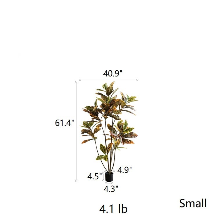 
                      
                        RusticReach Large Leaf Artificial Croton Tree In Pot - lily & onyx
                      
                    