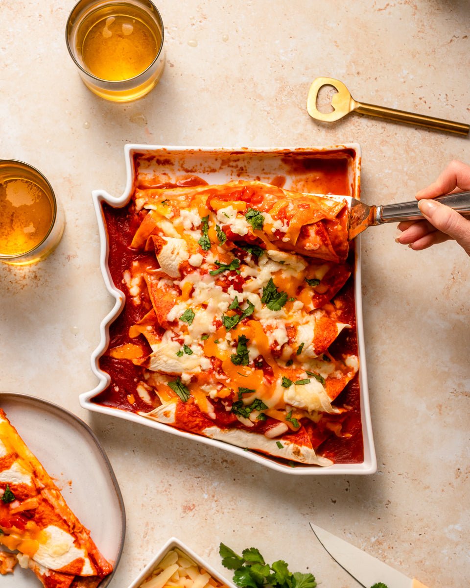 Lark at Home Arizona State Porcelain Platter - 10" White Glazed Serving Dish