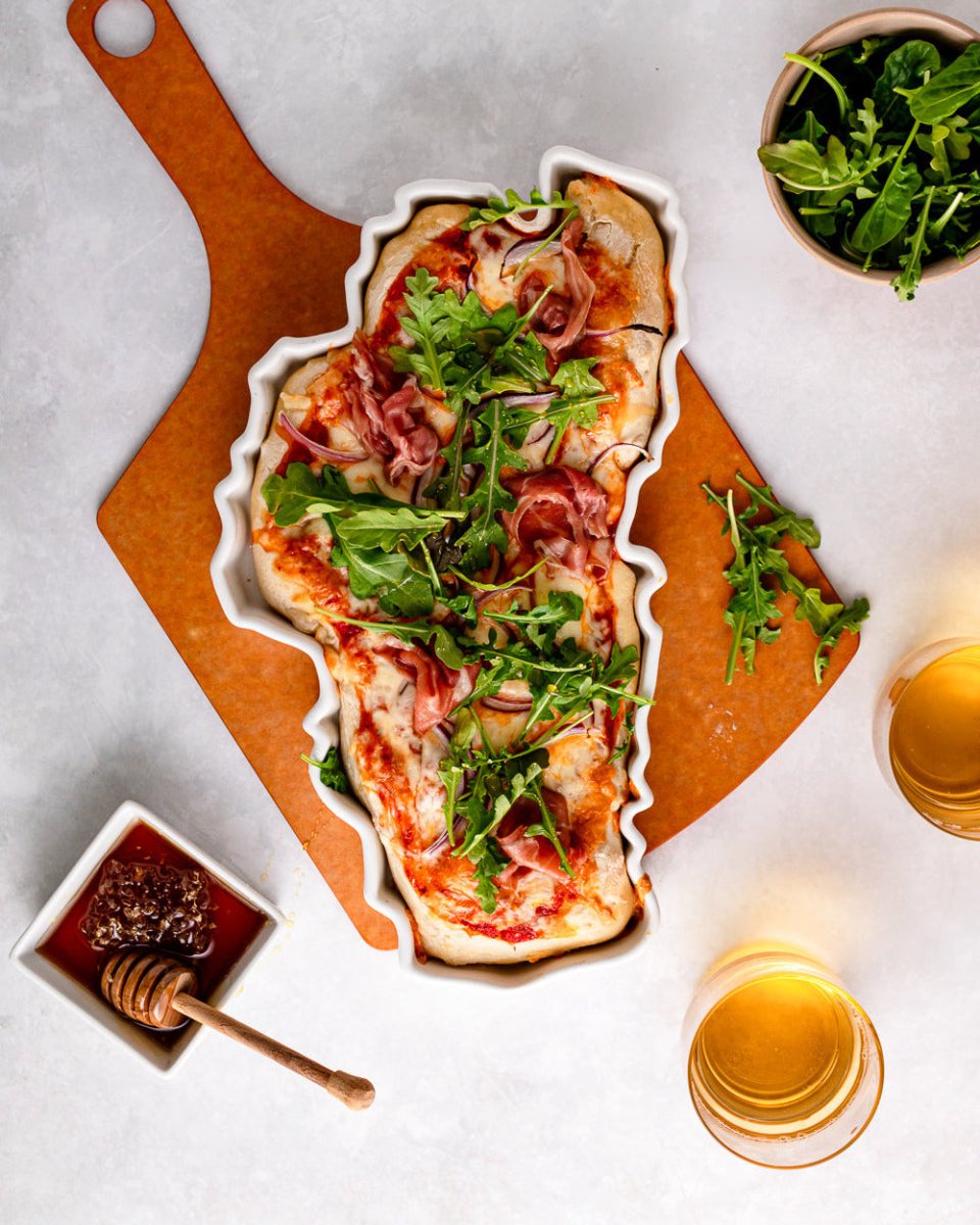 Lark at Home Lake Tahoe Porcelain Serving Platter 14" - Oven Safe White Dish