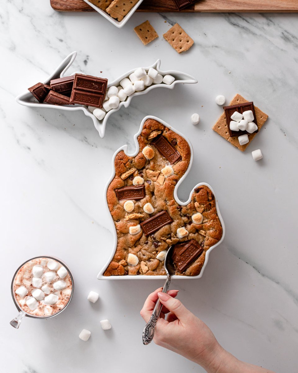 Lark at Home Michigan State Porcelain Serving Platter - 13" White Glazed Dish