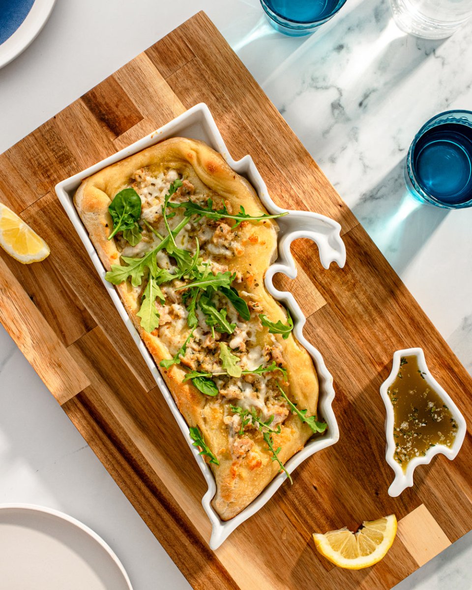 Lark at Home Rhode Island State Porcelain Serving Dish - 13x10 White Glaze