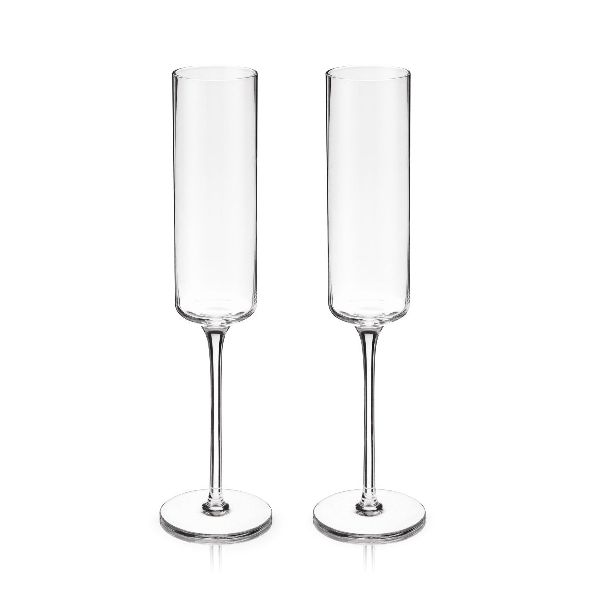 Viski Laurel Crystal Champagne Flutes, Set of 2 - lily & onyx