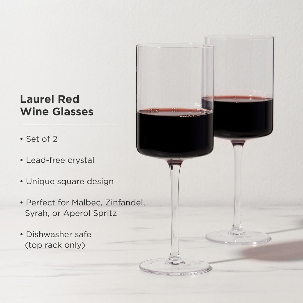 
                      
                        Viski Laurel Crystal Red Wine Glasses, Set of 2 - lily & onyx
                      
                    
