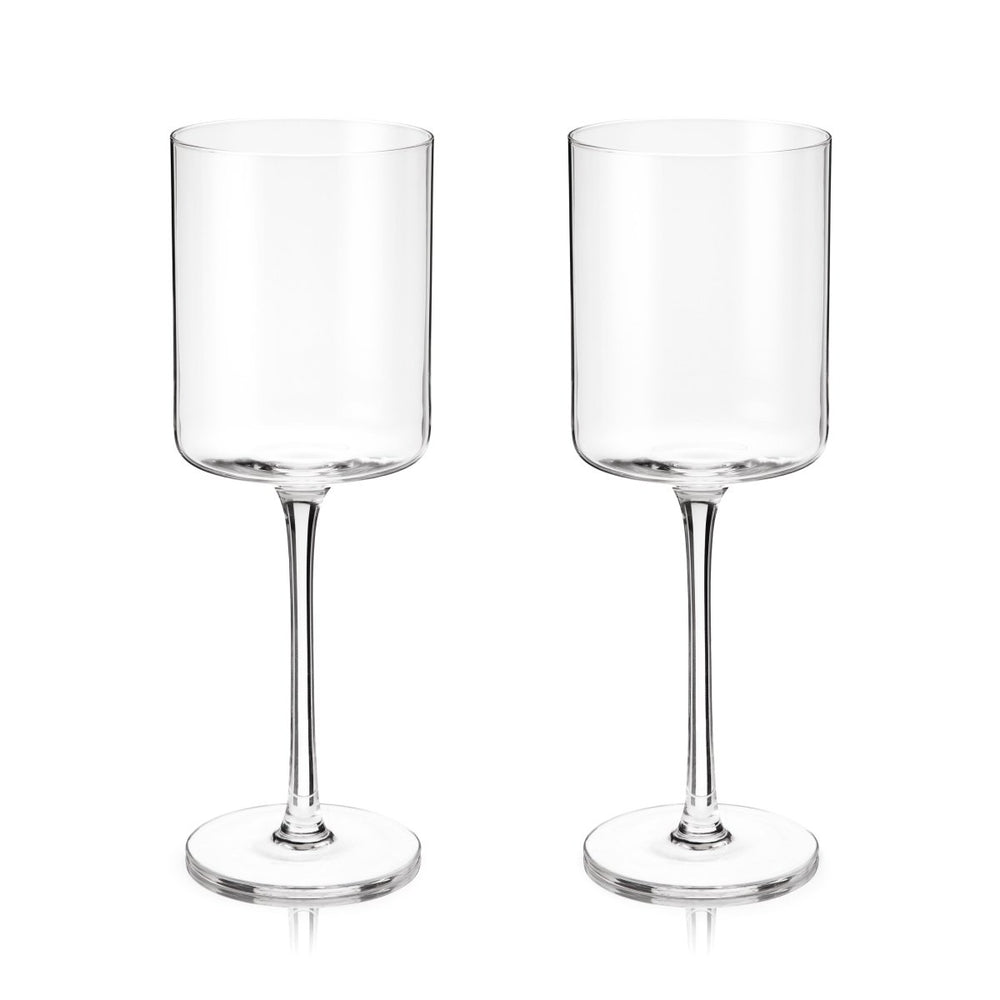 Viski Laurel Crystal White Wine Glasses, Set of 2 - lily & onyx