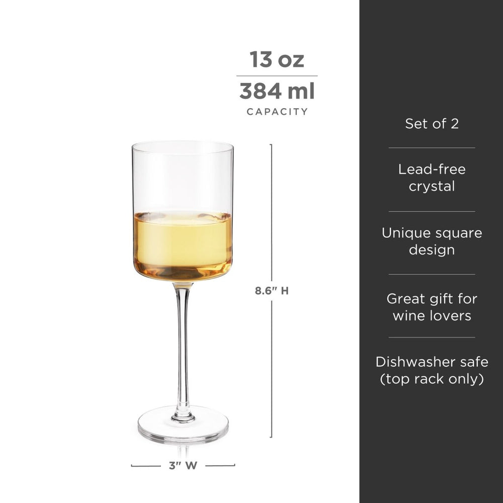
                      
                        Viski Laurel Crystal White Wine Glasses, Set of 2 - lily & onyx
                      
                    