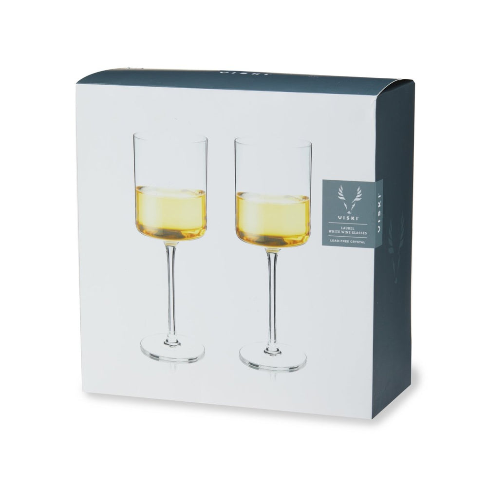 
                      
                        Viski Laurel Crystal White Wine Glasses, Set of 2 - lily & onyx
                      
                    
