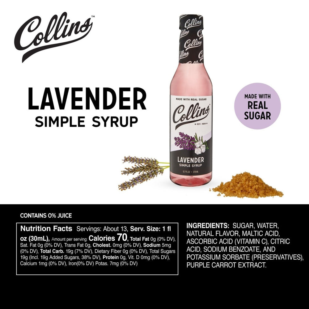 
                      
                        Collins Lavender Syrup, 12.7 oz - lily & onyx
                      
                    