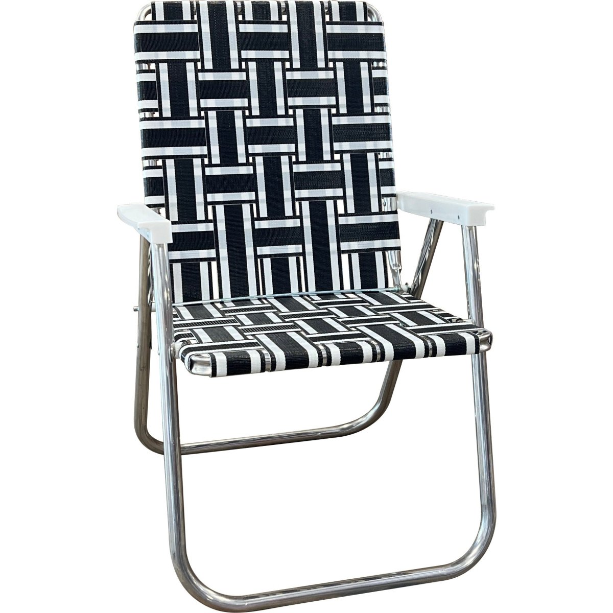 Lawn Chair USA Black and White Stripe Classic Lawn Chair