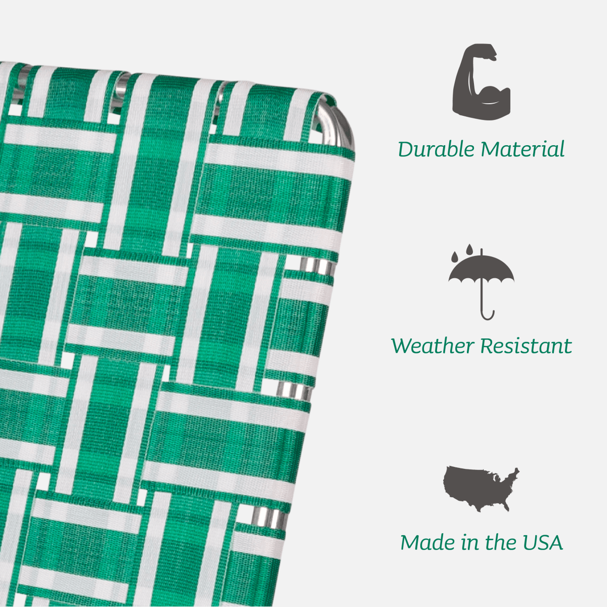 Lawn Chair USA Black & White Classic Lawn Chair with Black Arms