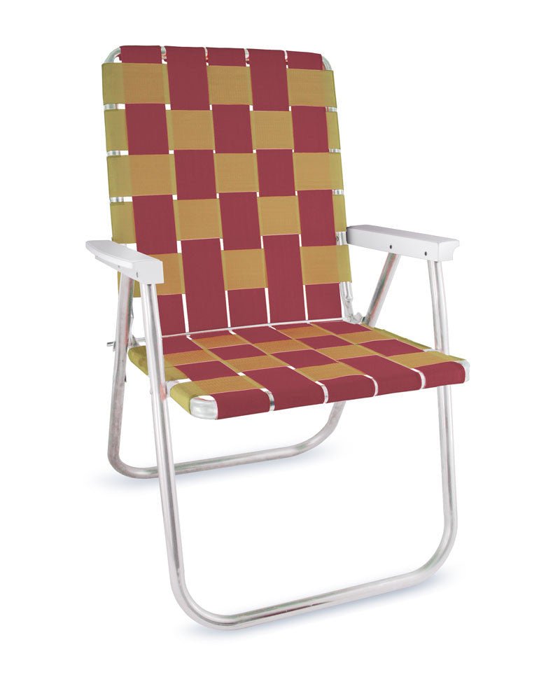 Lawn Chair USA Burgundy & Gold Classic Lawn Chair