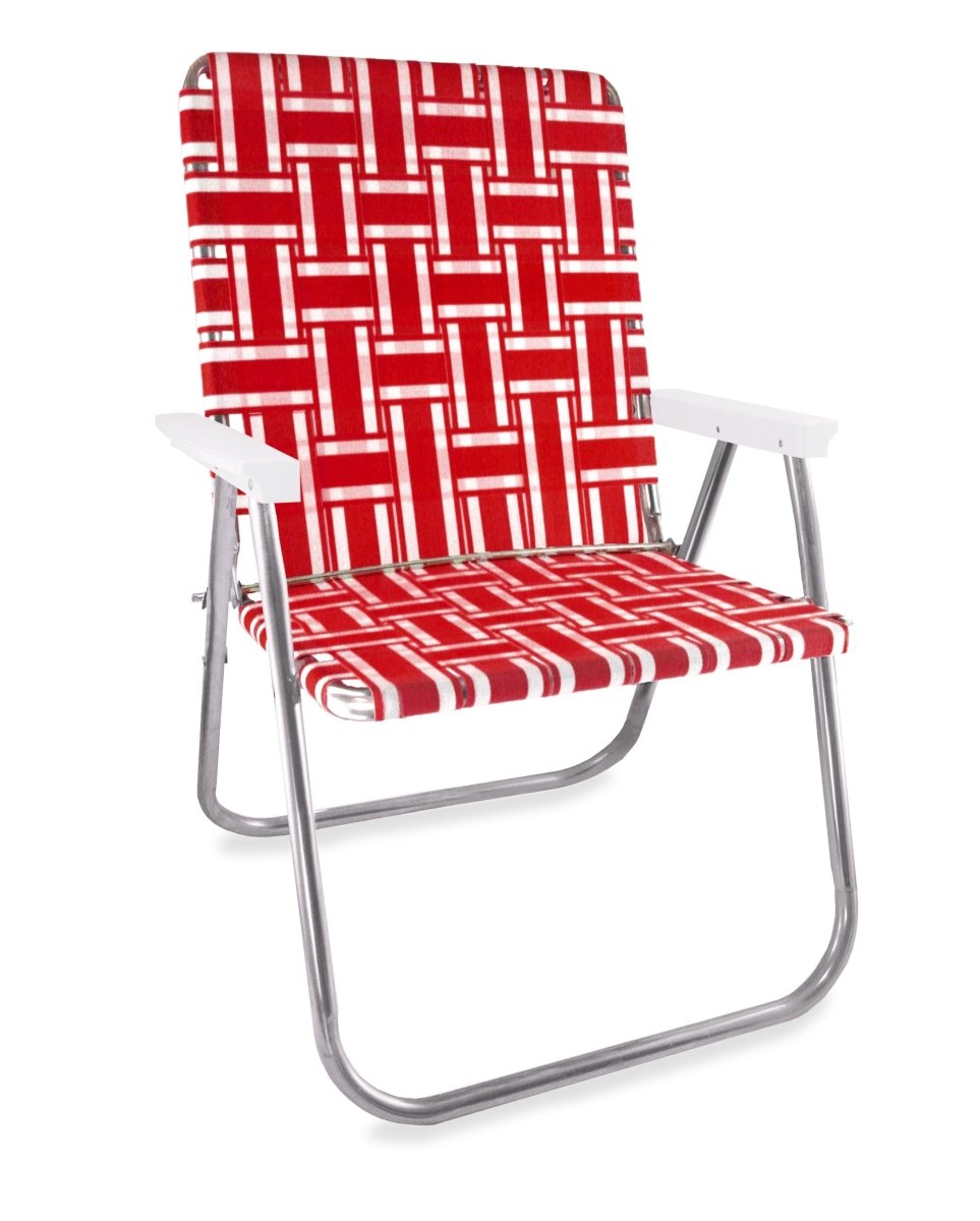 Lawn Chair USA Red and White Stripe Magnum Lawn Chair