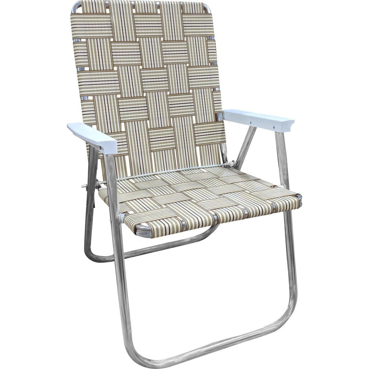 Lawn Chair USA Tan Stripe Classic Lawn Chair