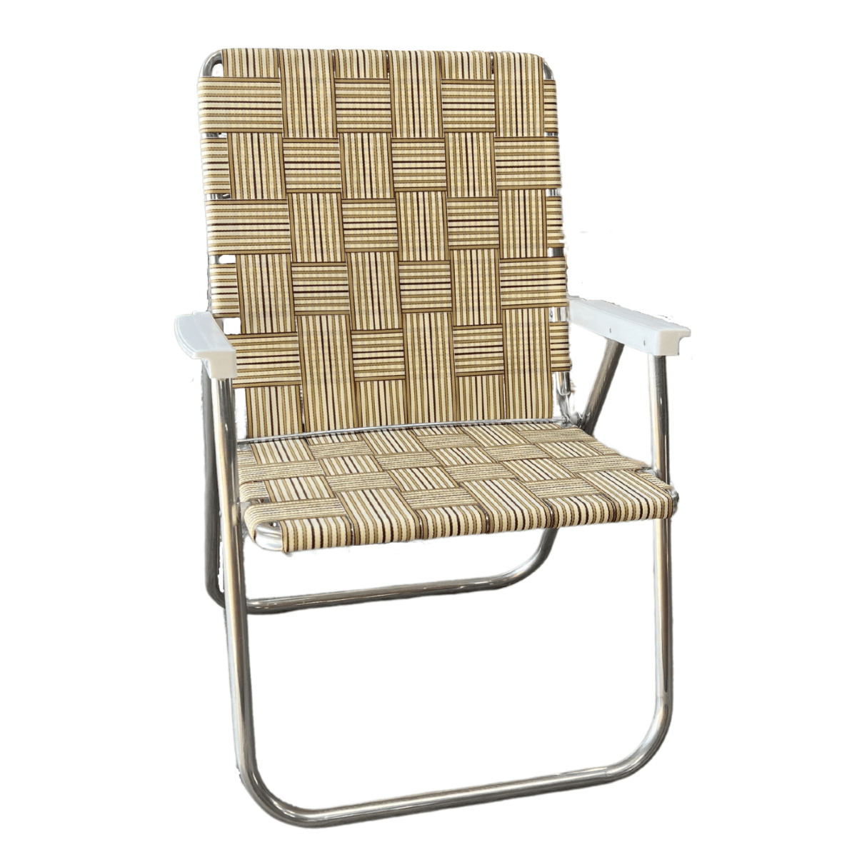 Lawn Chair USA Tan Stripe Magnum Lawn Chair