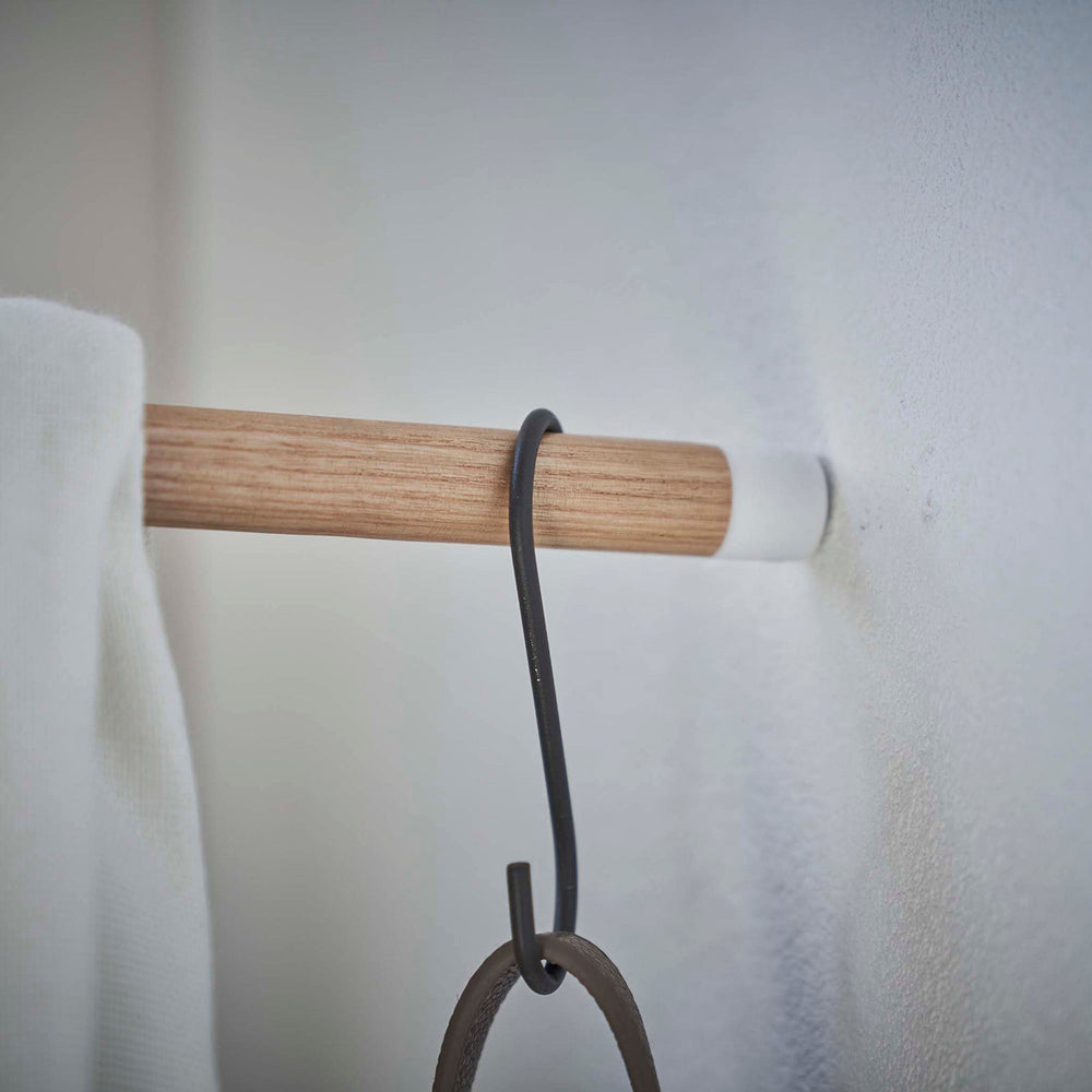 
                      
                        Corner Leaning Steel & Wood Coat Hanger, 63" H
                      
                    
