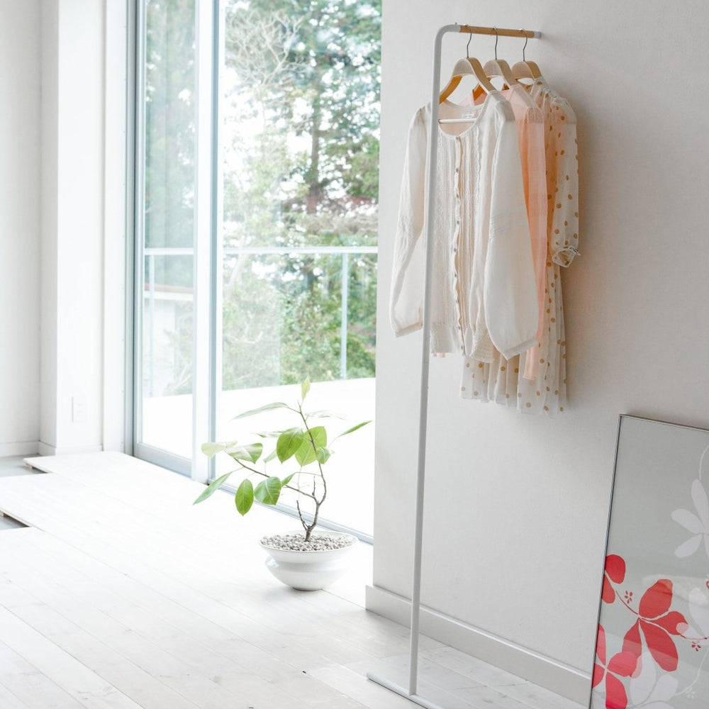 Yamazaki Home Leaning Steel Coat Rack, 63" H - lily & onyx