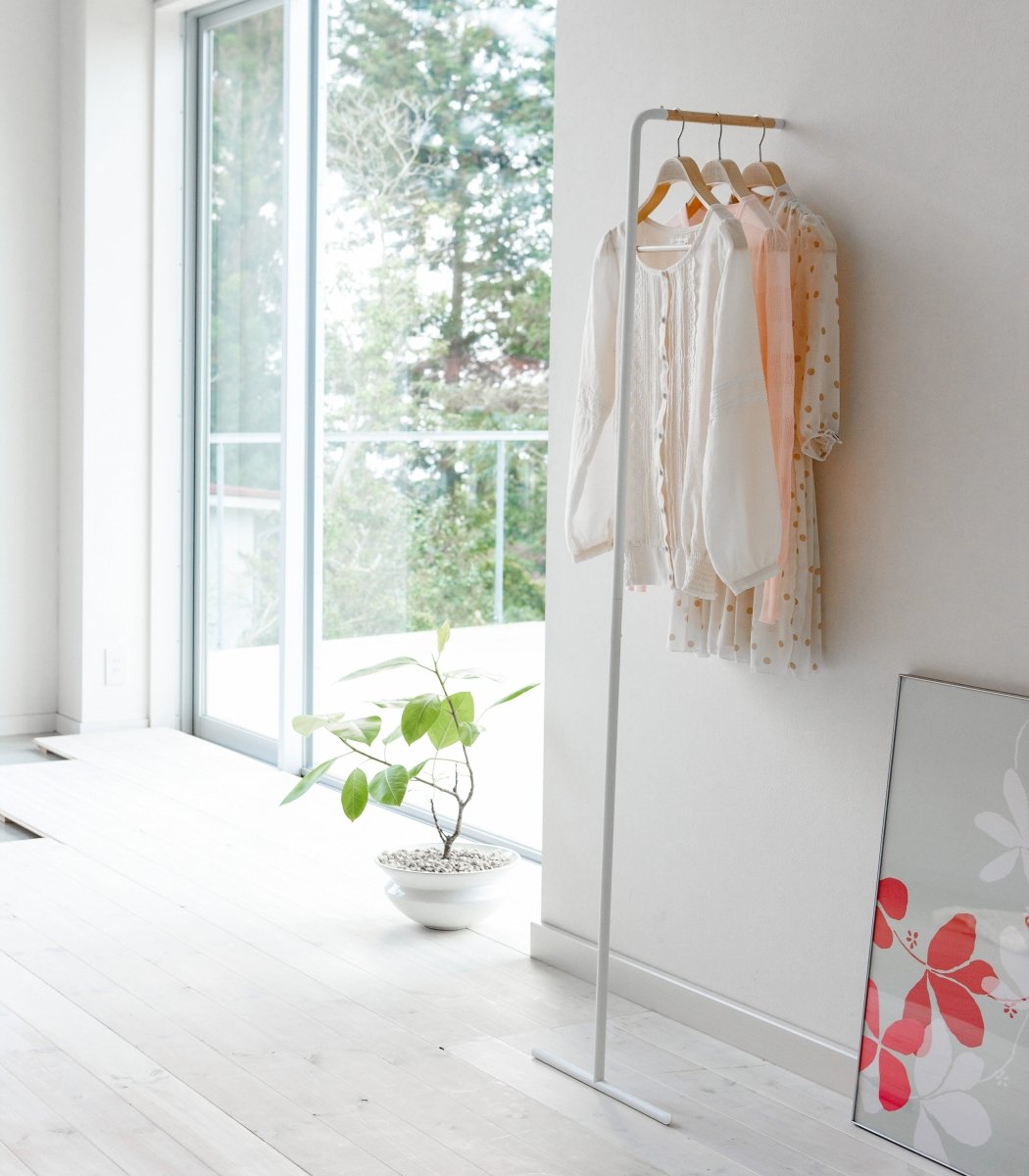 Yamazaki Home Leaning Steel Coat Rack, 63" H - lily & onyx