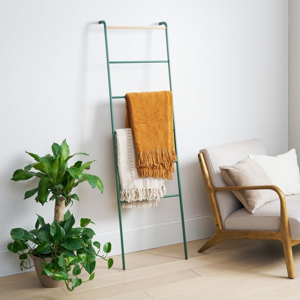 
                      
                        Yamazaki Home Leaning Steel Storage Ladder, 63" H - Forest Green
                      
                    