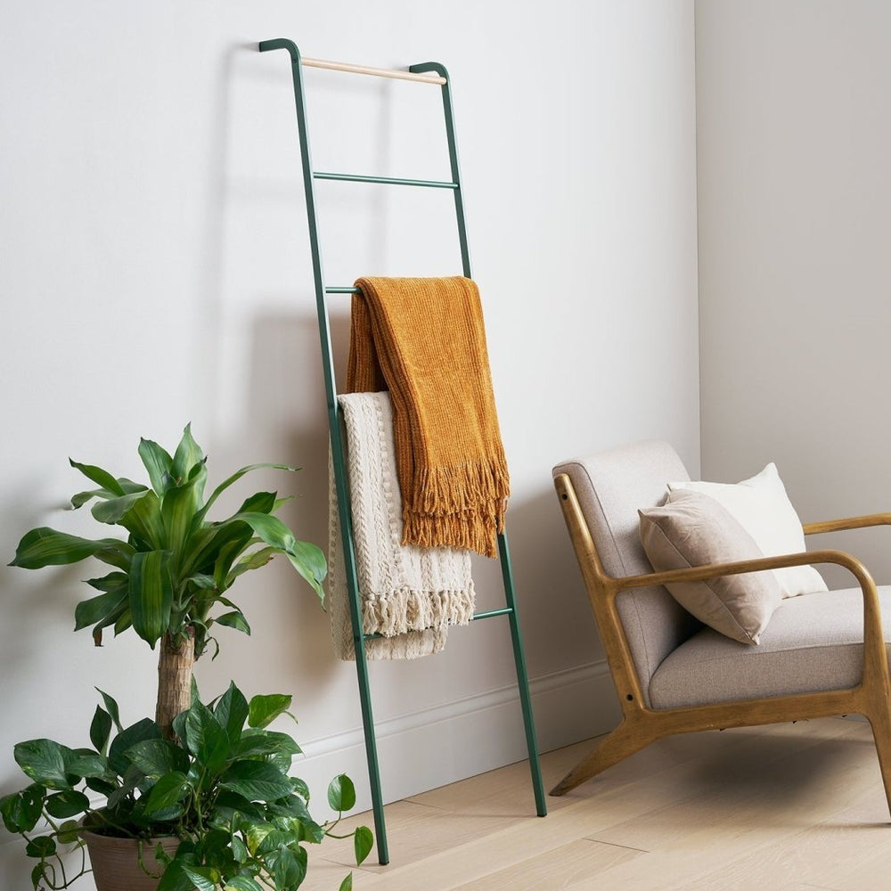 
                      
                        Yamazaki Home Leaning Steel Storage Ladder, 63" H - Forest Green
                      
                    