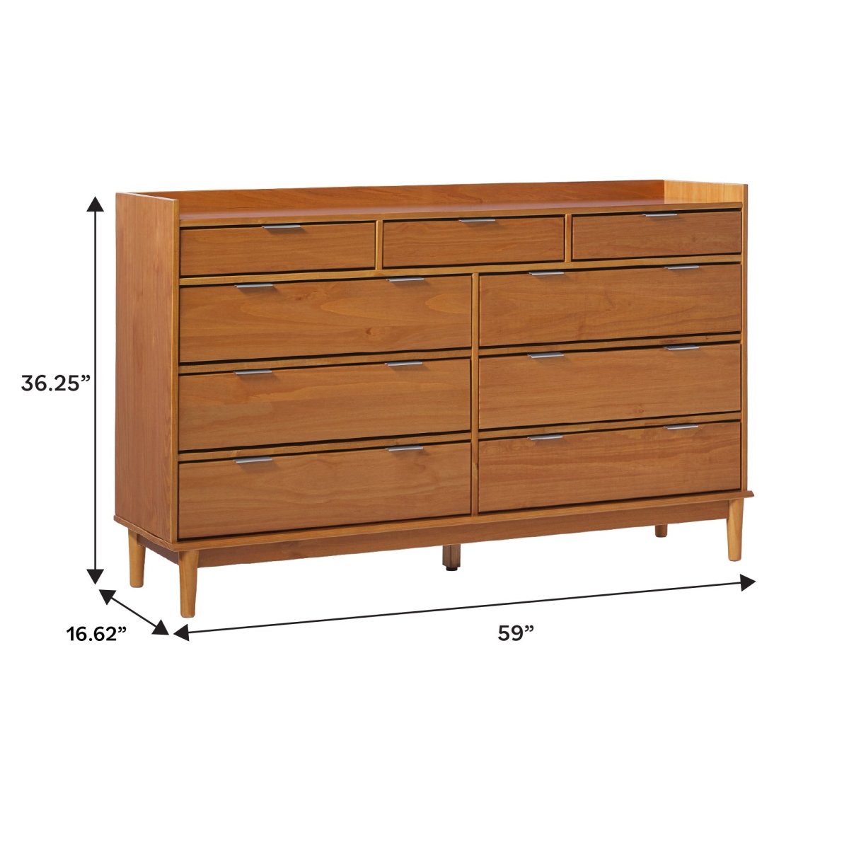 lee mid century modern wood dresser Lee Mid-Century Modern Wood Dresser 6-Drawer Wide Dresser / Caramel