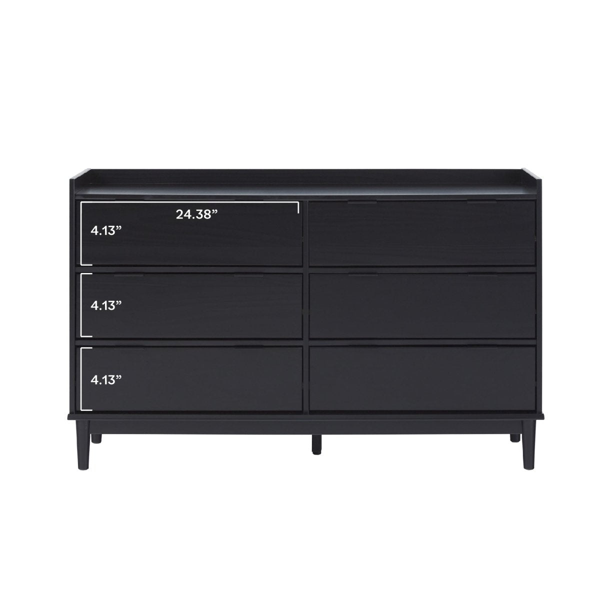 Lee Mid-Century Modern Wood Dresser 6-Drawer Wide Dresser / Caramel Lee Mid-Century Modern Wood Dresser 6-Drawer Wide Dresser / Caramel