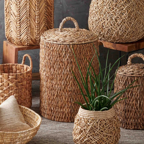 texxture Lesina™ Water Hyacinth Basket, Set of 3 - lily & onyx