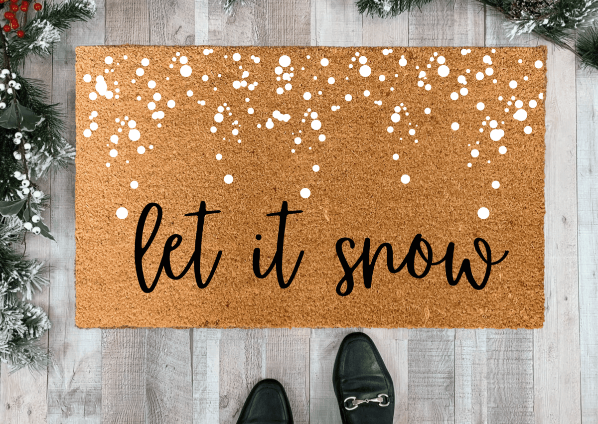 Nickel Designs Custom Doormats Let It Snow Christmas Doormat