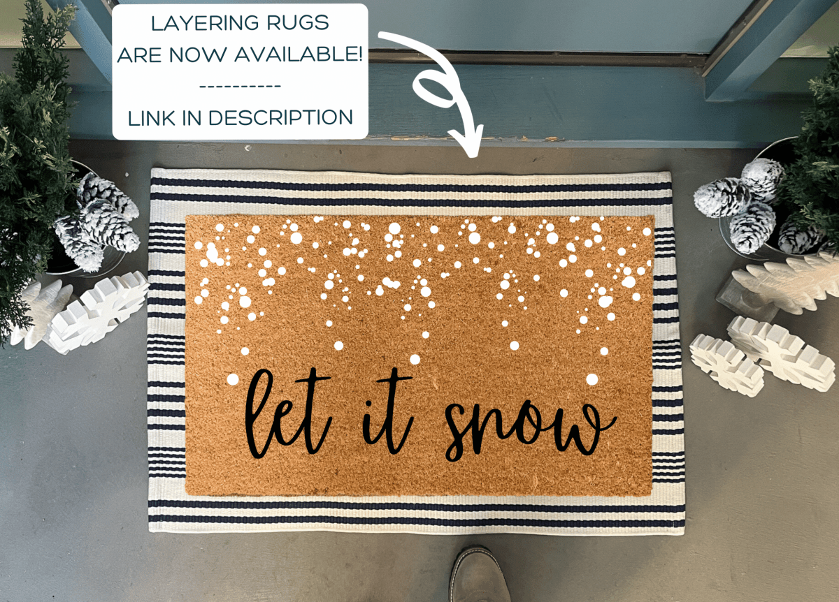 Nickel Designs Custom Doormats Let It Snow Christmas Doormat