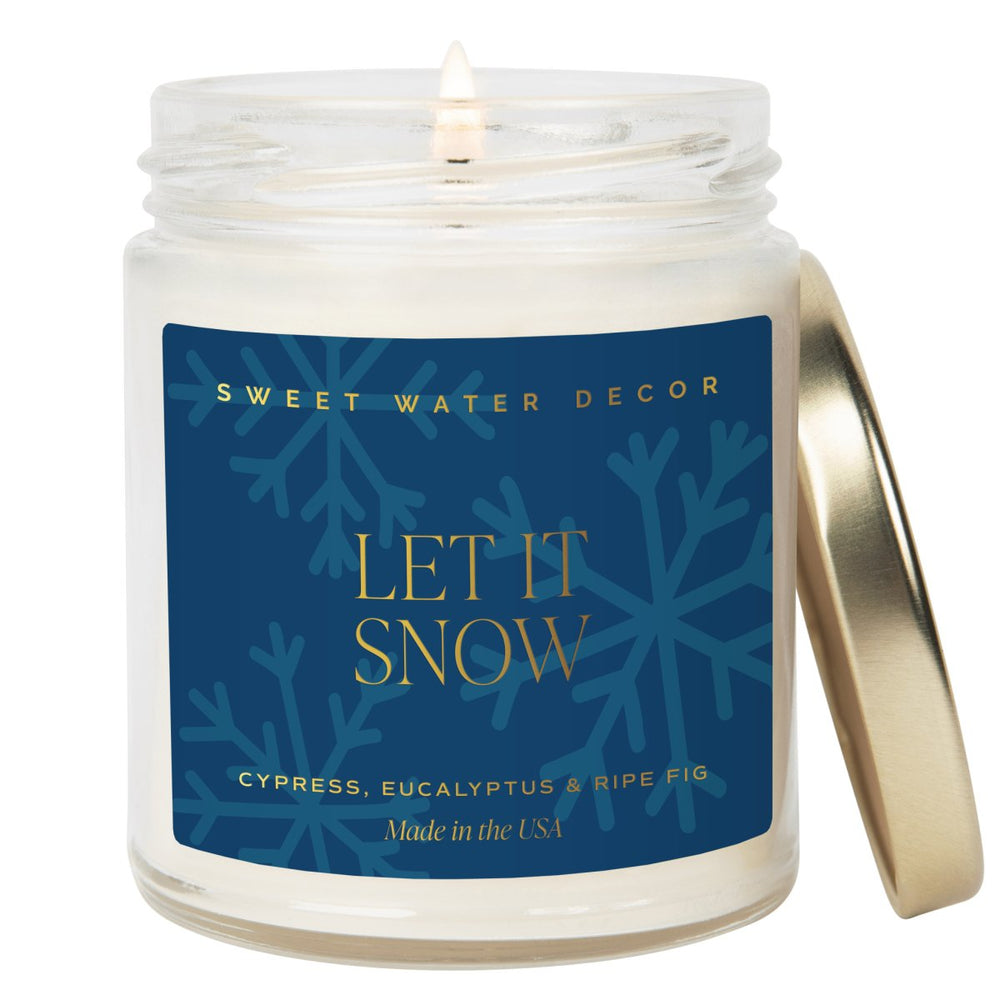 Sweet Water Decor Let It Snow Soy Candle | 9oz. Clear Jar - lily & onyx