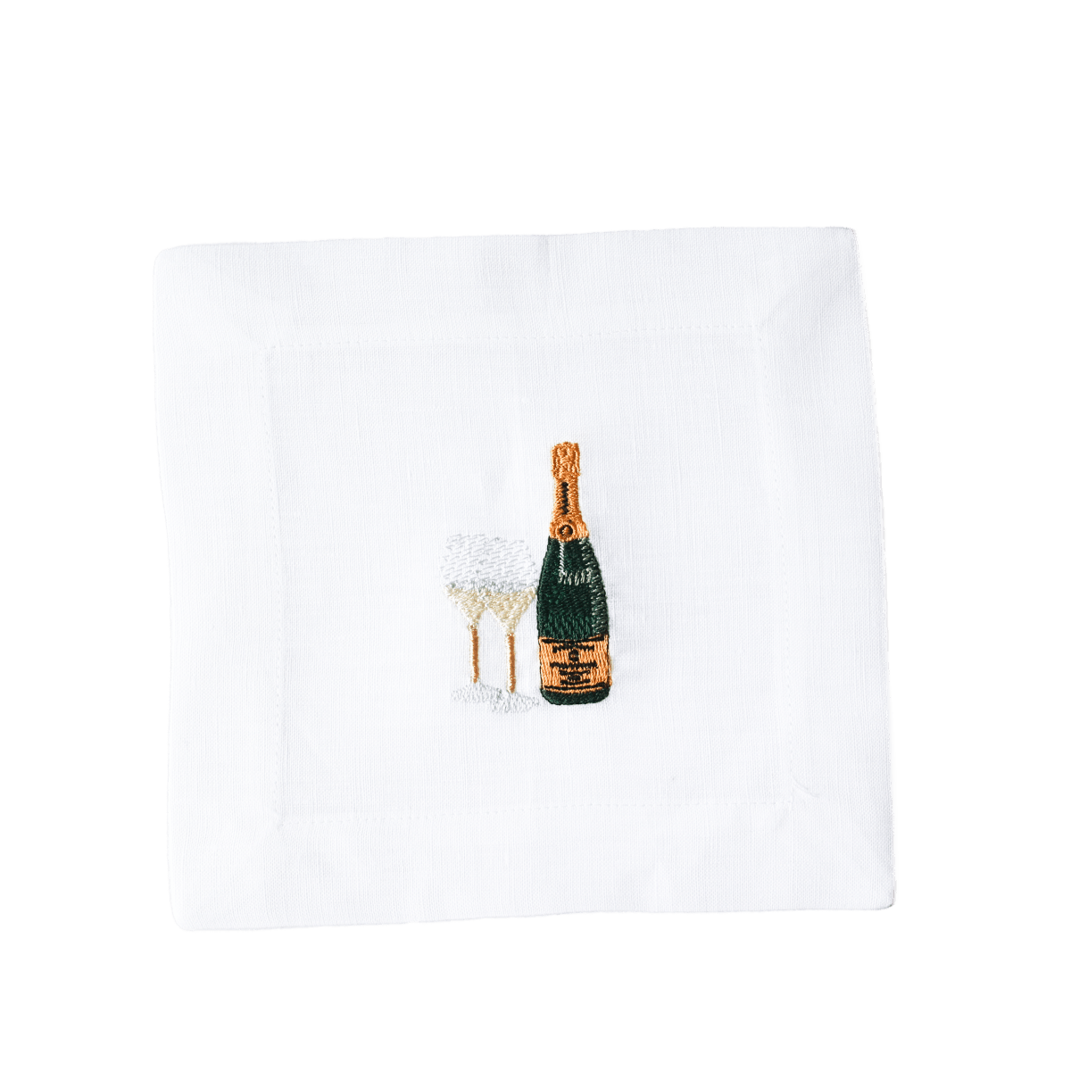 Lettermade Champagne Embroidered Linen Cocktail Napkins – Set of 4