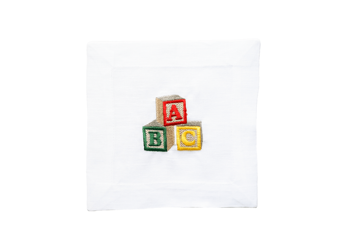 Lettermade New Baby Embroidered Linen Cocktail Napkins – Set of 4