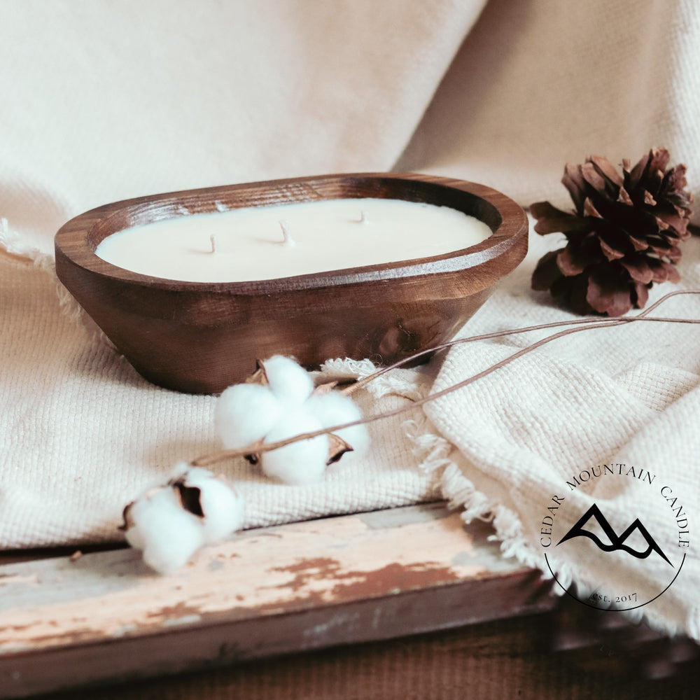 3 Wick Natural Wood Dough Bowl