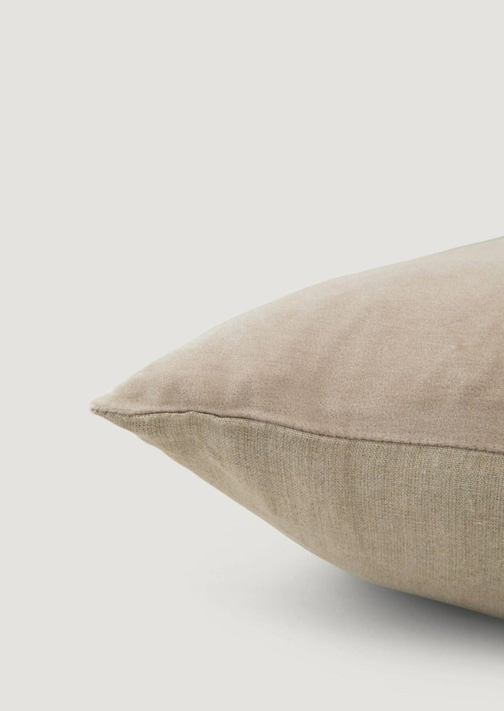 Saardé Light Grey Linen and Velvet Square Pillow Cushion - lily & onyx