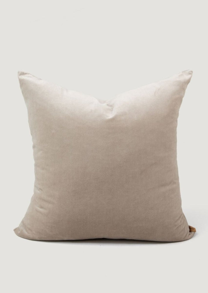 Saardé Light Grey Linen and Velvet Square Pillow Cushion - lily & onyx