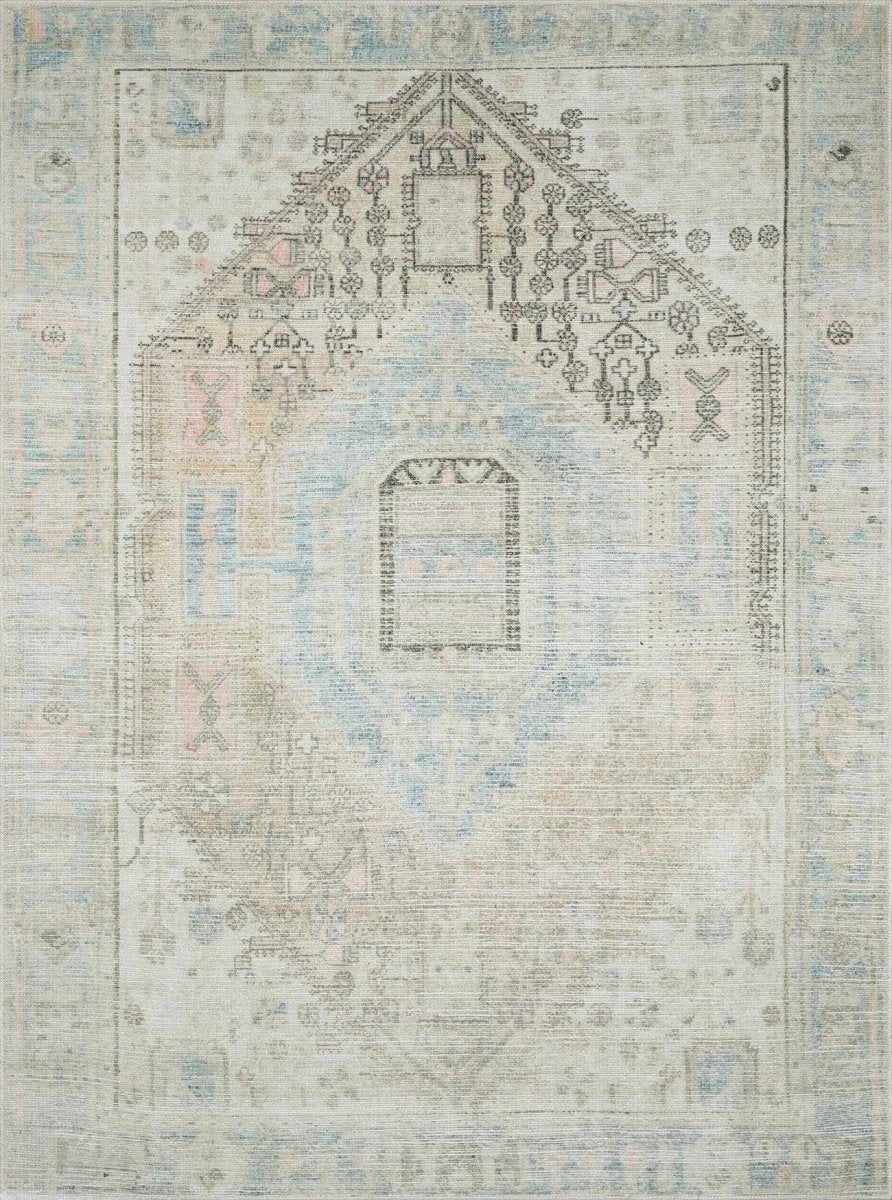 Hauteloom Light Olive Baloy Vintage Washable Area Rug - lily & onyx