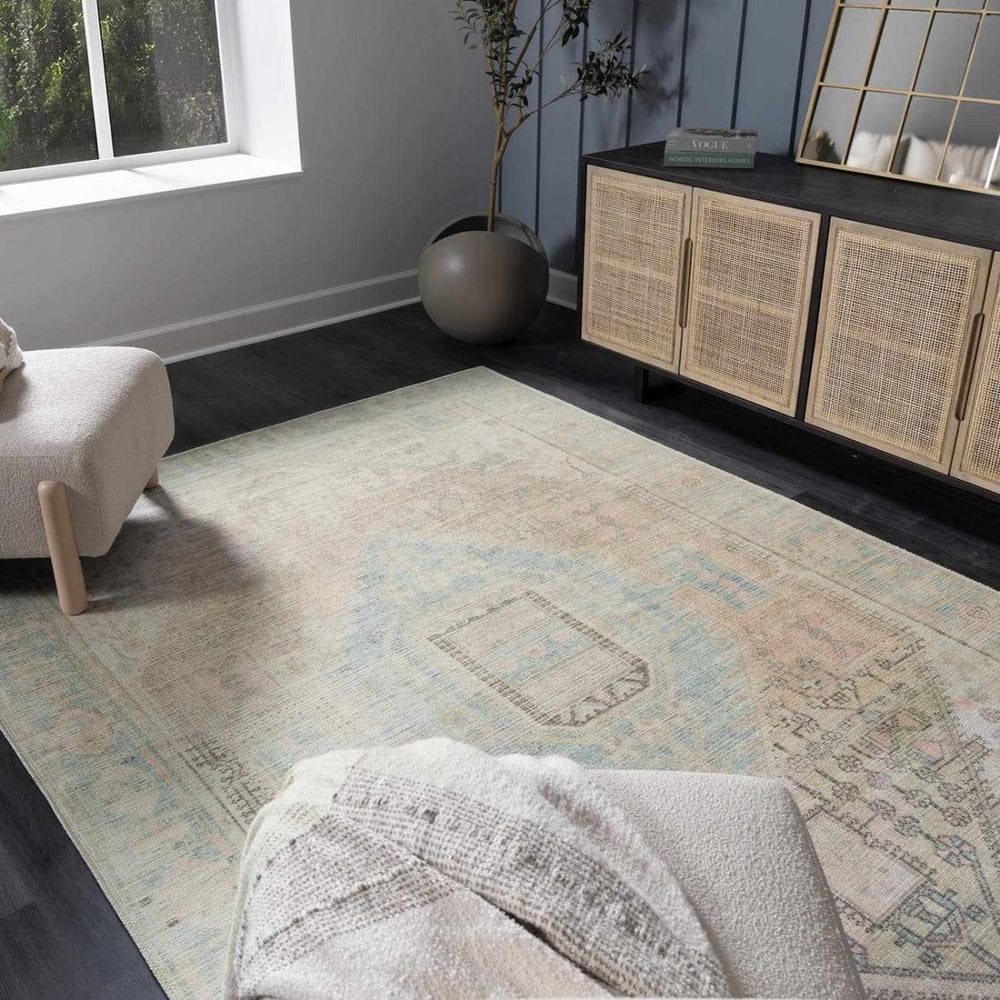 
                      
                        Hauteloom Light Olive Baloy Vintage Washable Area Rug - lily & onyx
                      
                    