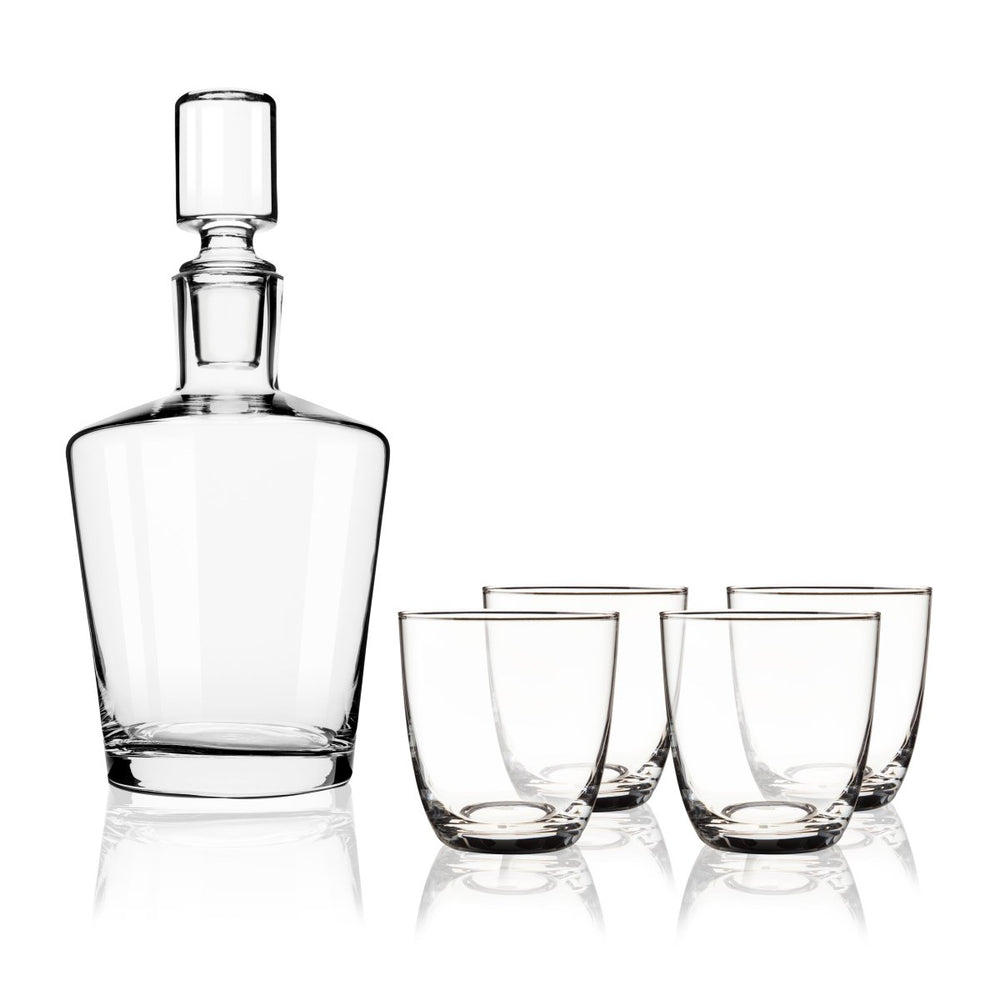 True Liquor 36 oz Decanter Set with 11 oz Tumblers, Set of 5 - lily & onyx