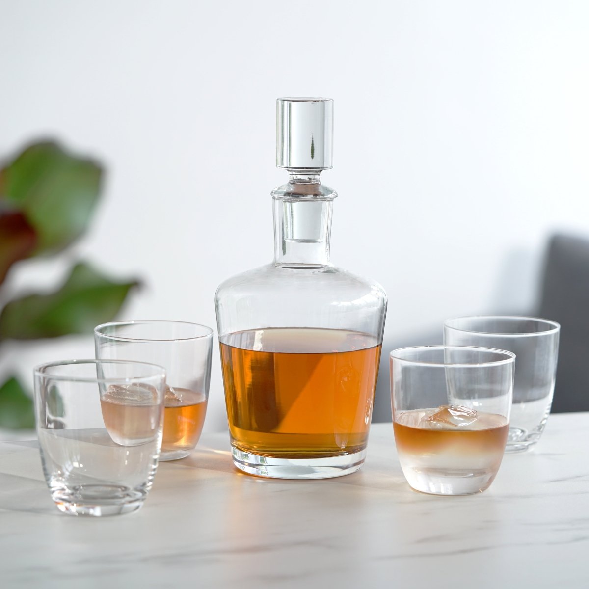 True Liquor 36 oz Decanter Set with 11 oz Tumblers, Set of 5 - lily & onyx